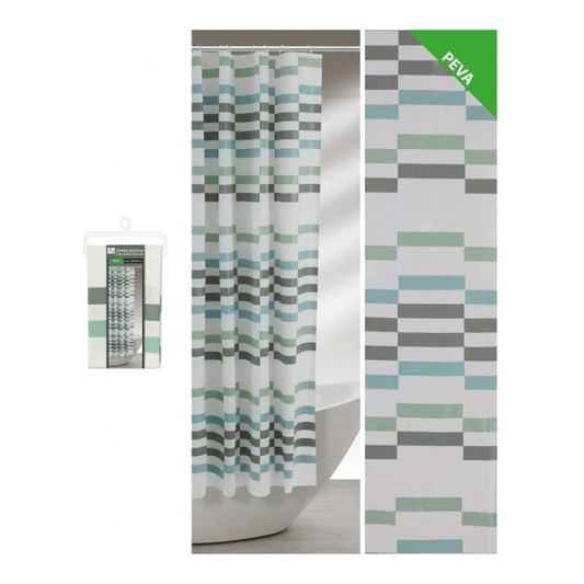 Blue Green And Gray Rectangle Shower Curtain 240 X 200