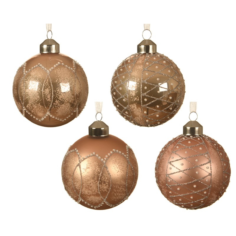 Assorted brown glass Christmas ball Ø8 cm