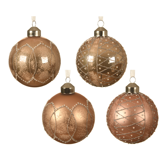 Assorted brown glass Christmas ball Ø8 cm