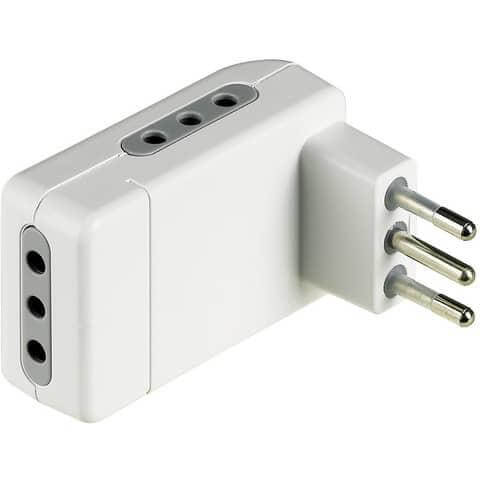 Adaptador angular de 3 enchufes - 10A