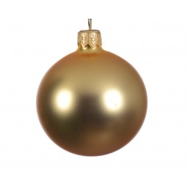 Christmas glass ball Matt gold color 8 cm