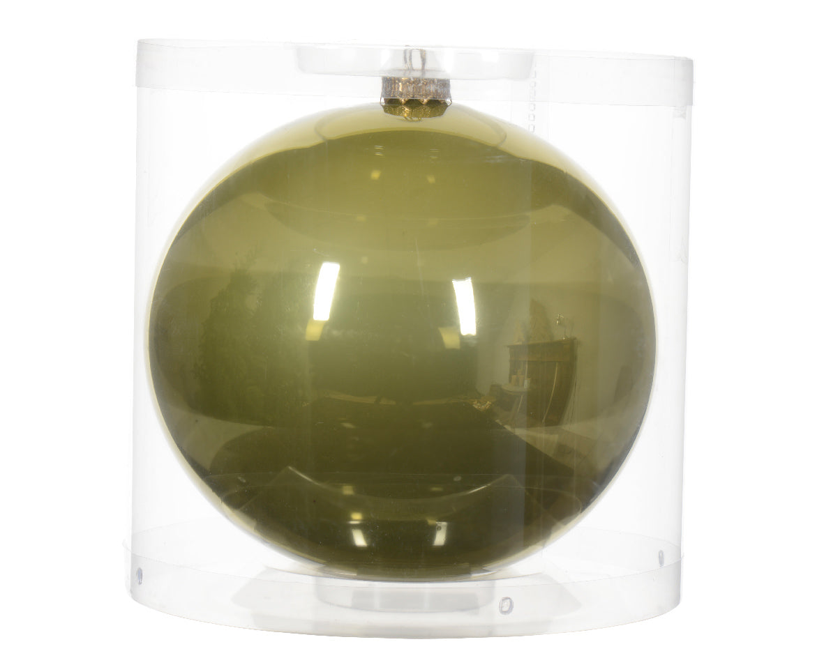 Glass Enamel Christmas Ball for Jewelry in Pistachio Color ø 15cm