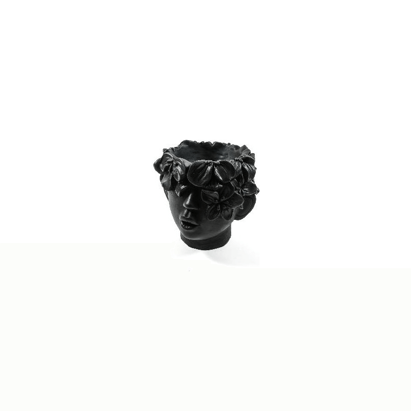 Blumenvase 48087 Putto 23X21Cm Schwarz Polyresin