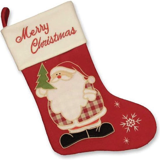 Befana stocking with Santa Claus red white color