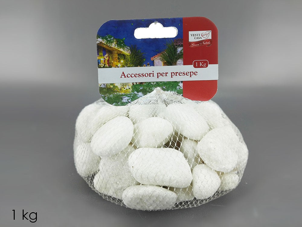 Bag of large white stones for Christmas decorations 1 kg