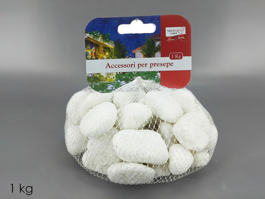 Bag of large white stones for Christmas decorations 1 kg