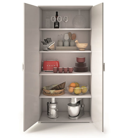 Cabinet with double door and four adjustable shelves, white ante leizu