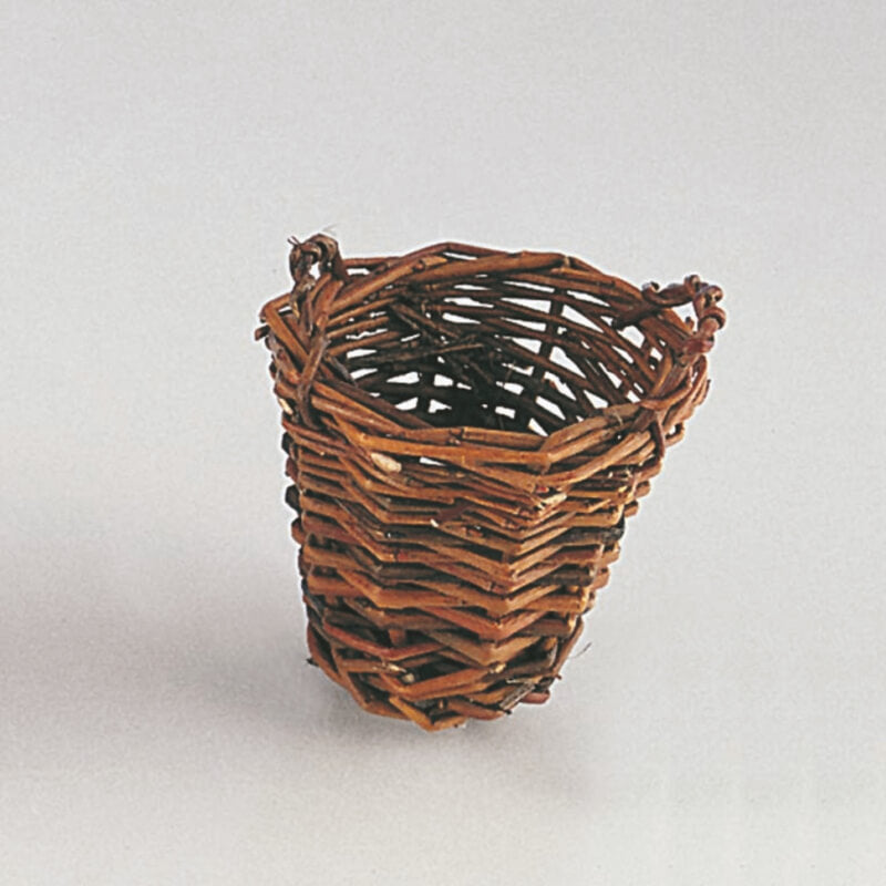 Basket with handles 5x5 cm Natural color for nativity scene