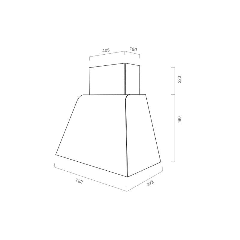 Campana extractora BRIO METAL de acero inoxidable bruñido 80 cm