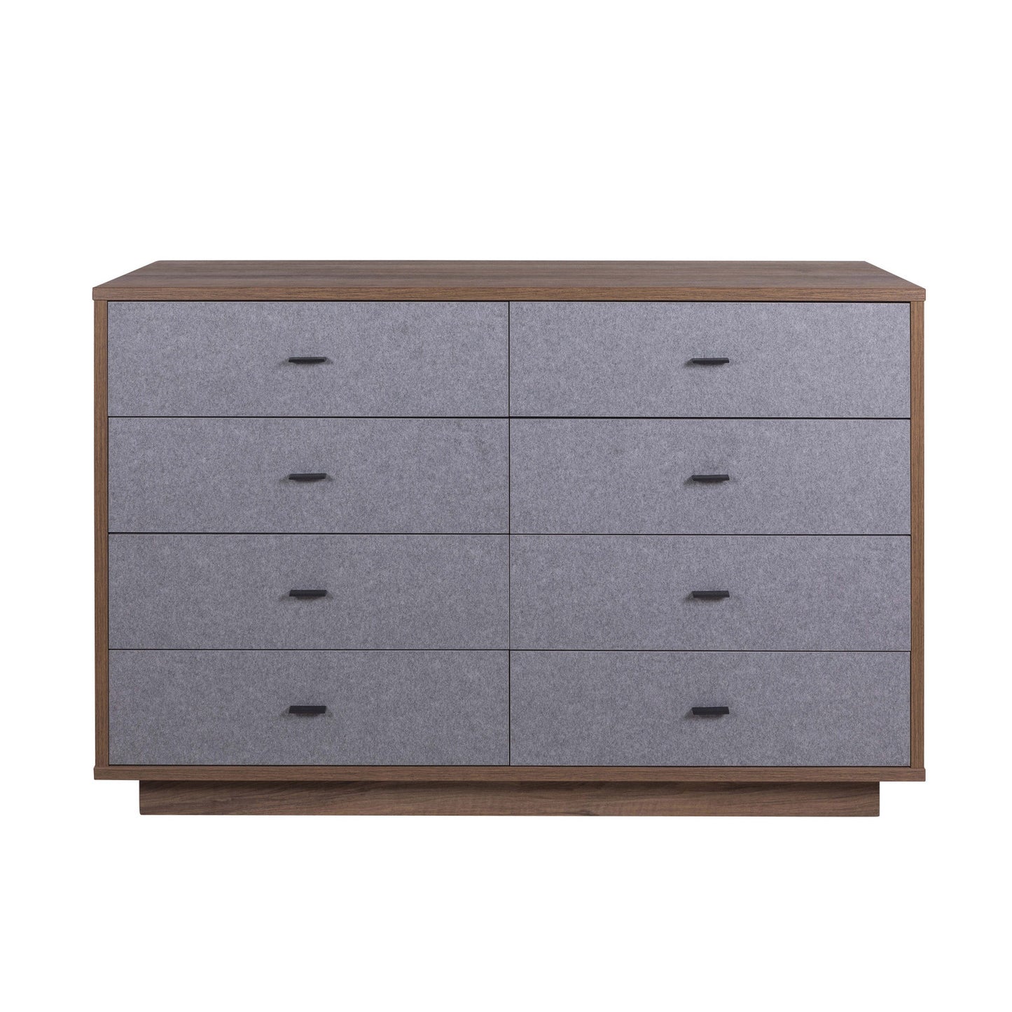 Elegante Kommode mit 8 Schubladen - Nussbaum/Grau - 138x89,50x44,40 cm