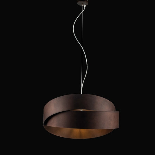 Lampadario a sospensione in ferro Marrone Grafite due luci 46x h22 cm