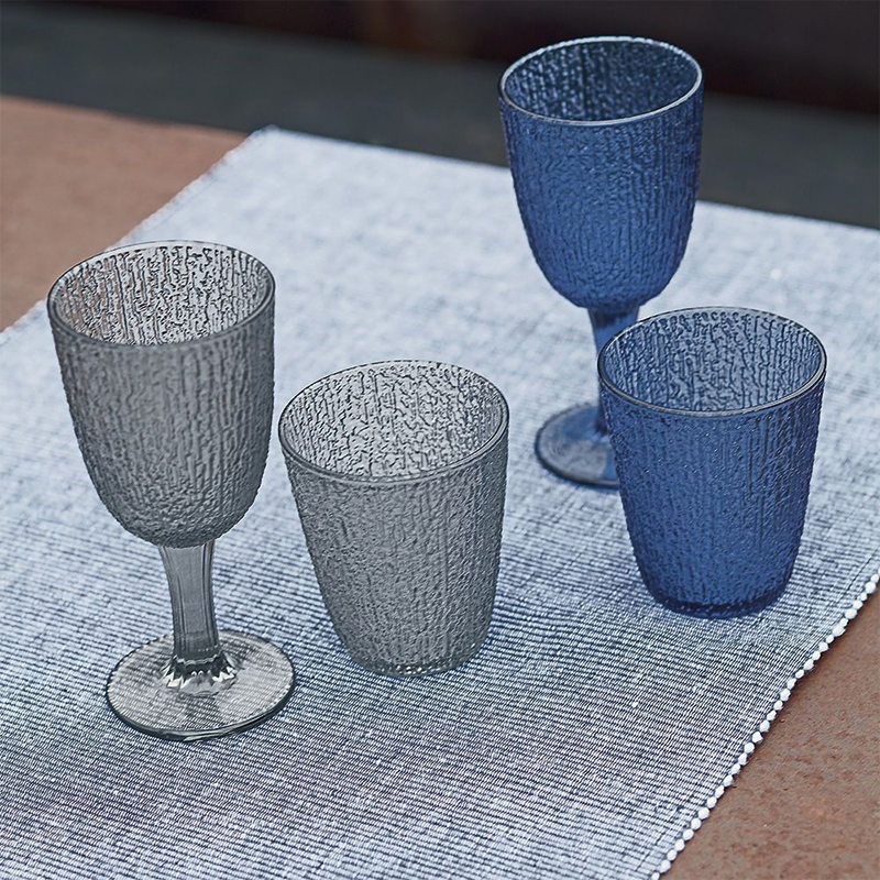 Set 3 Gray Glass Tumblers 280 Cc DAVOR Line