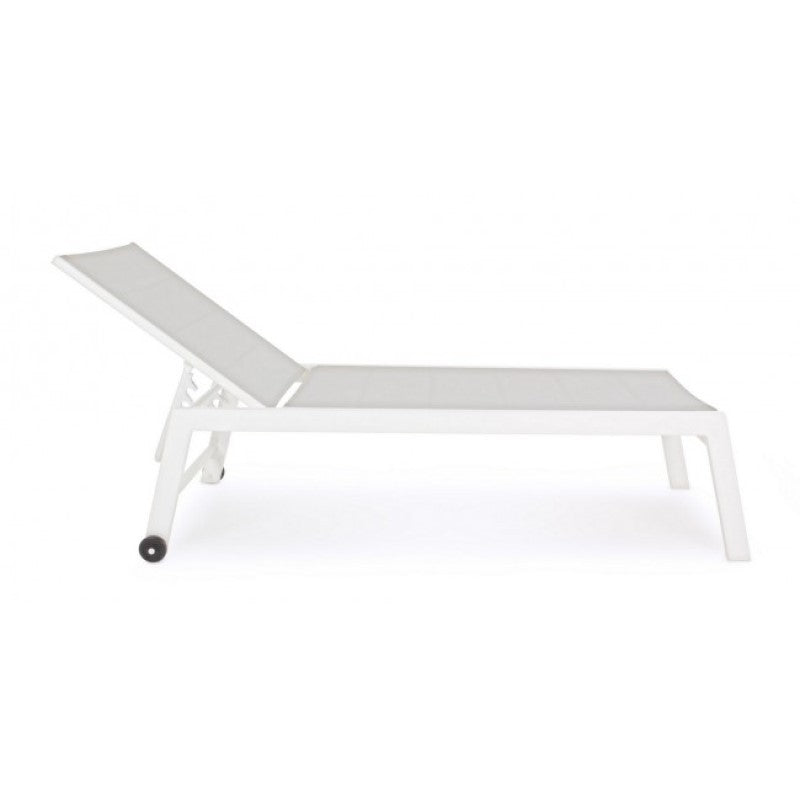 High aluminum cot with wheels Hilde white