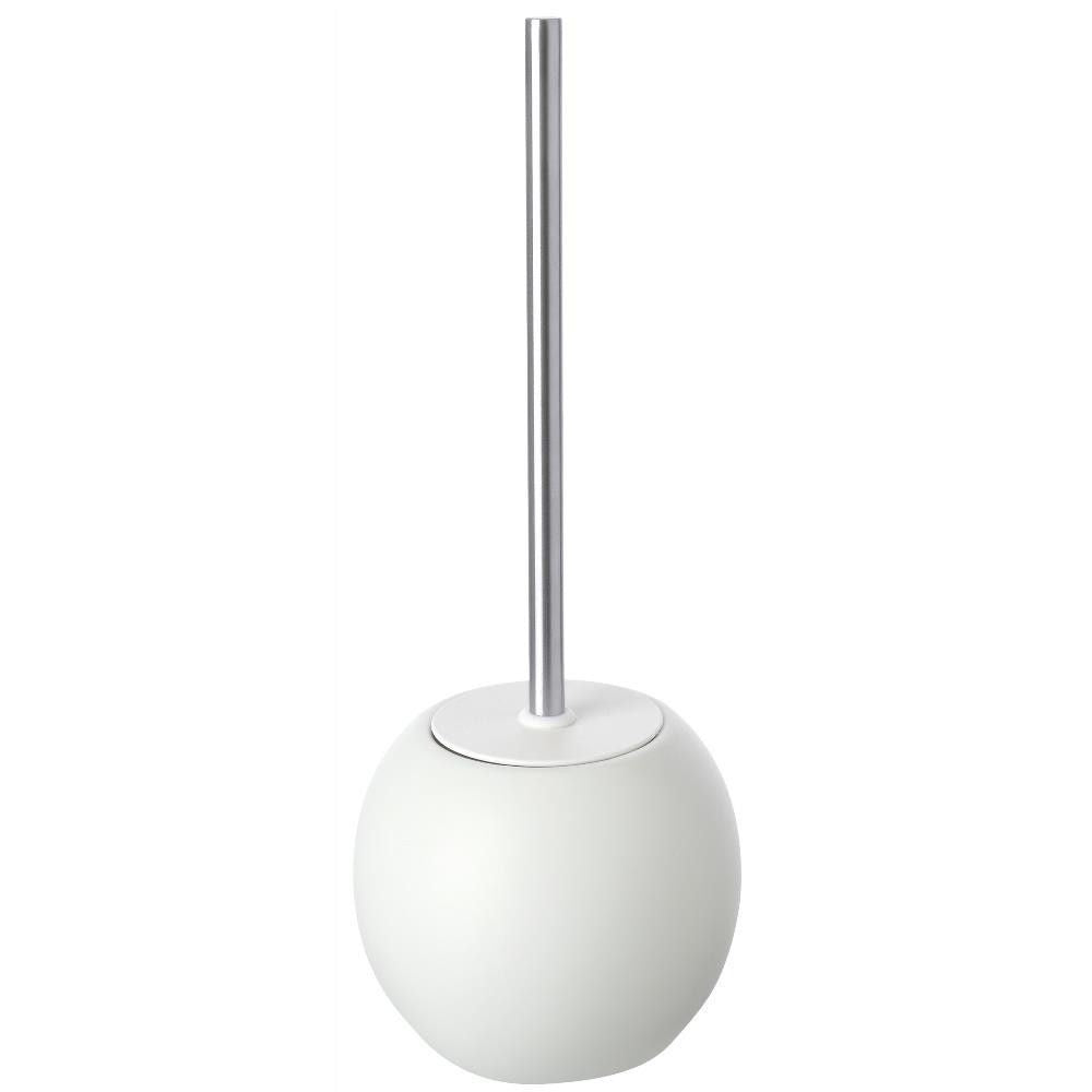 Toilet brush holder in ceramic and white steel Oslo Feridras line