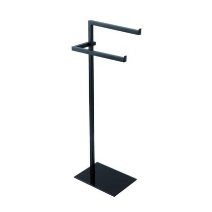 Black glass towel stand with two arms - Idroclic