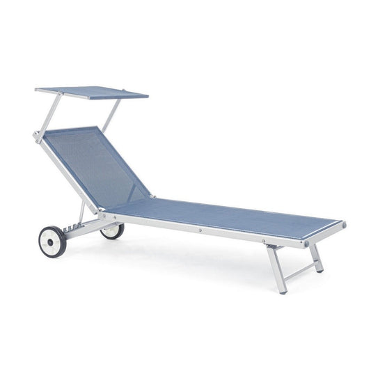 Cross aluminum cot with blue wheels 65 x 196 x 62 cm