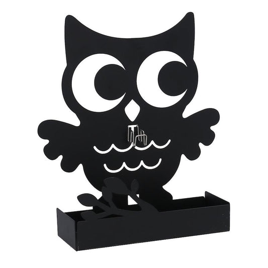 Portazampirone metal black owl cm17x5h19