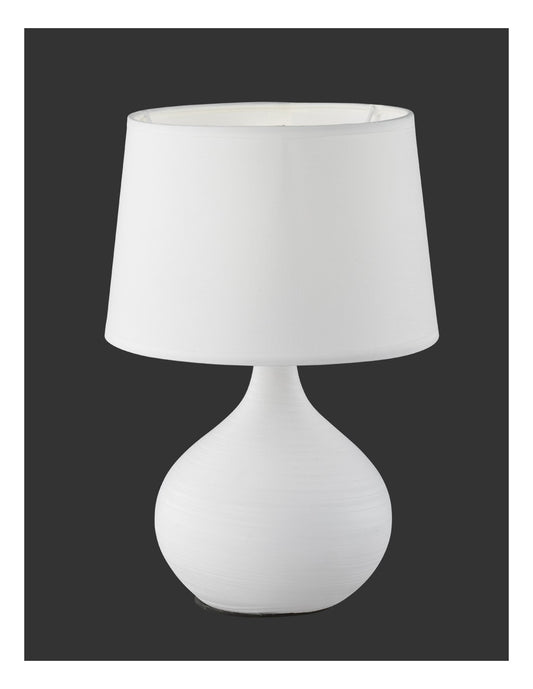 Lámpara de mesa moderna con base de cerámica blanca con pantalla de iluminación Martin Trio