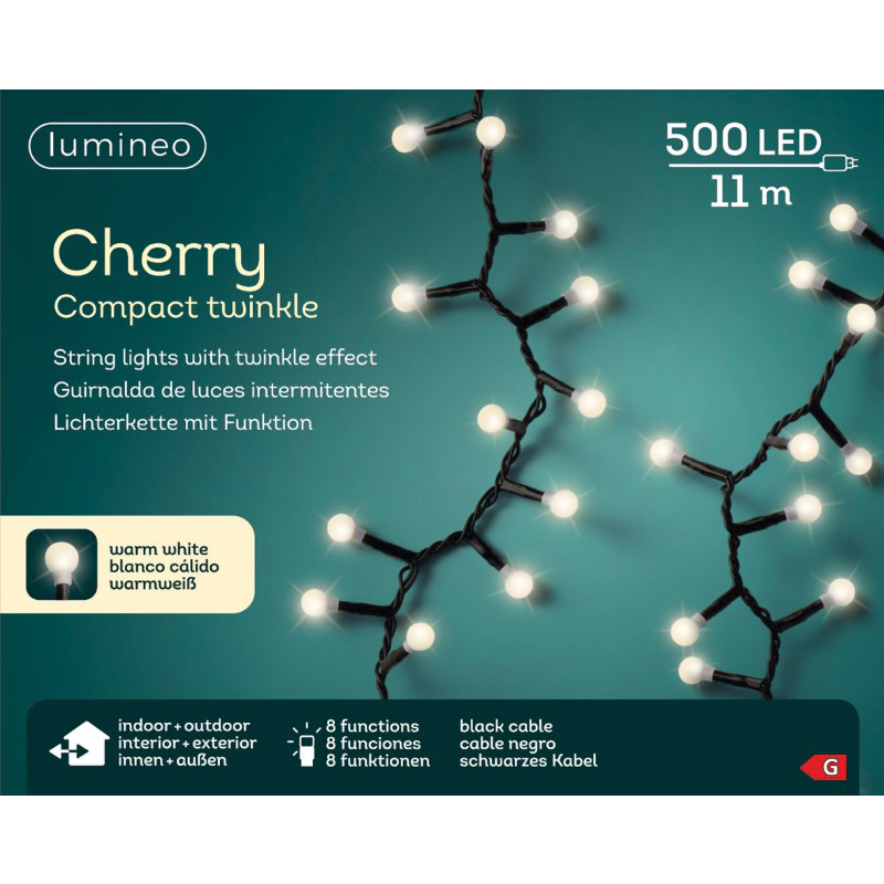 Luz navideña Cherry blanca 500 led 11 metros