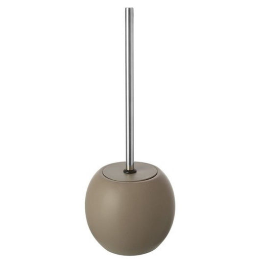 Toilet brush holder in ceramic and dove gray steel Oslo Feridras line