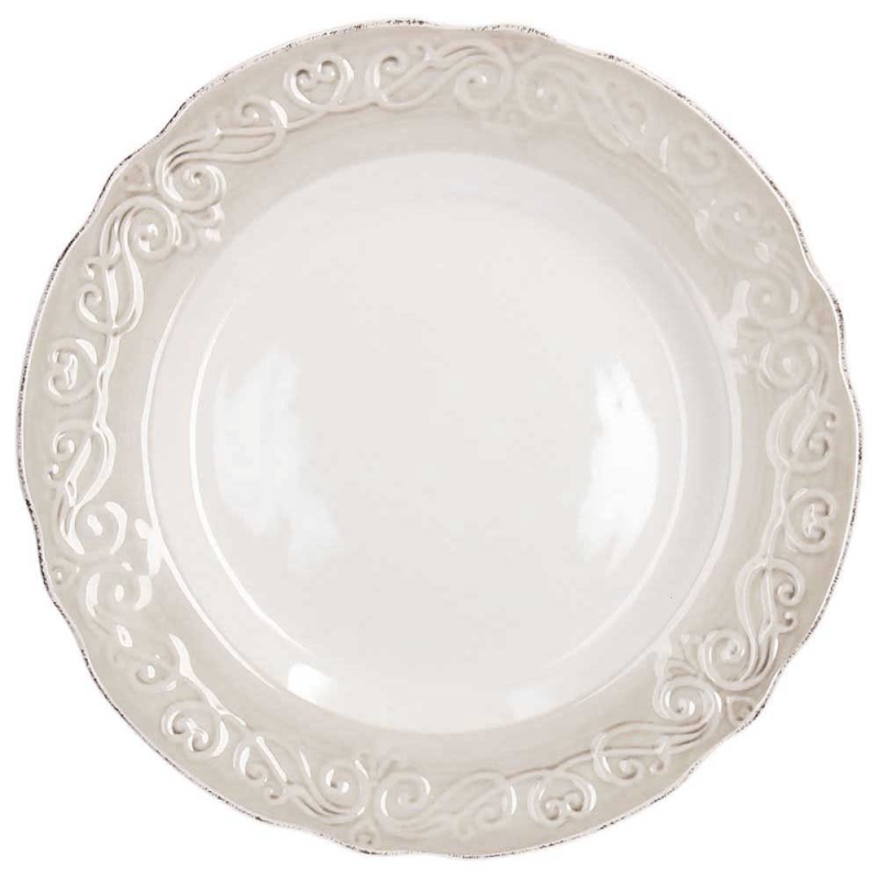 Dessert plate Cozy Line white 23 cm Stoneware beige