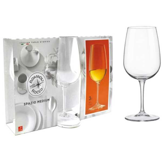 Set of 3 pcs. Spazio white wine goblet 42 cl in medium glass