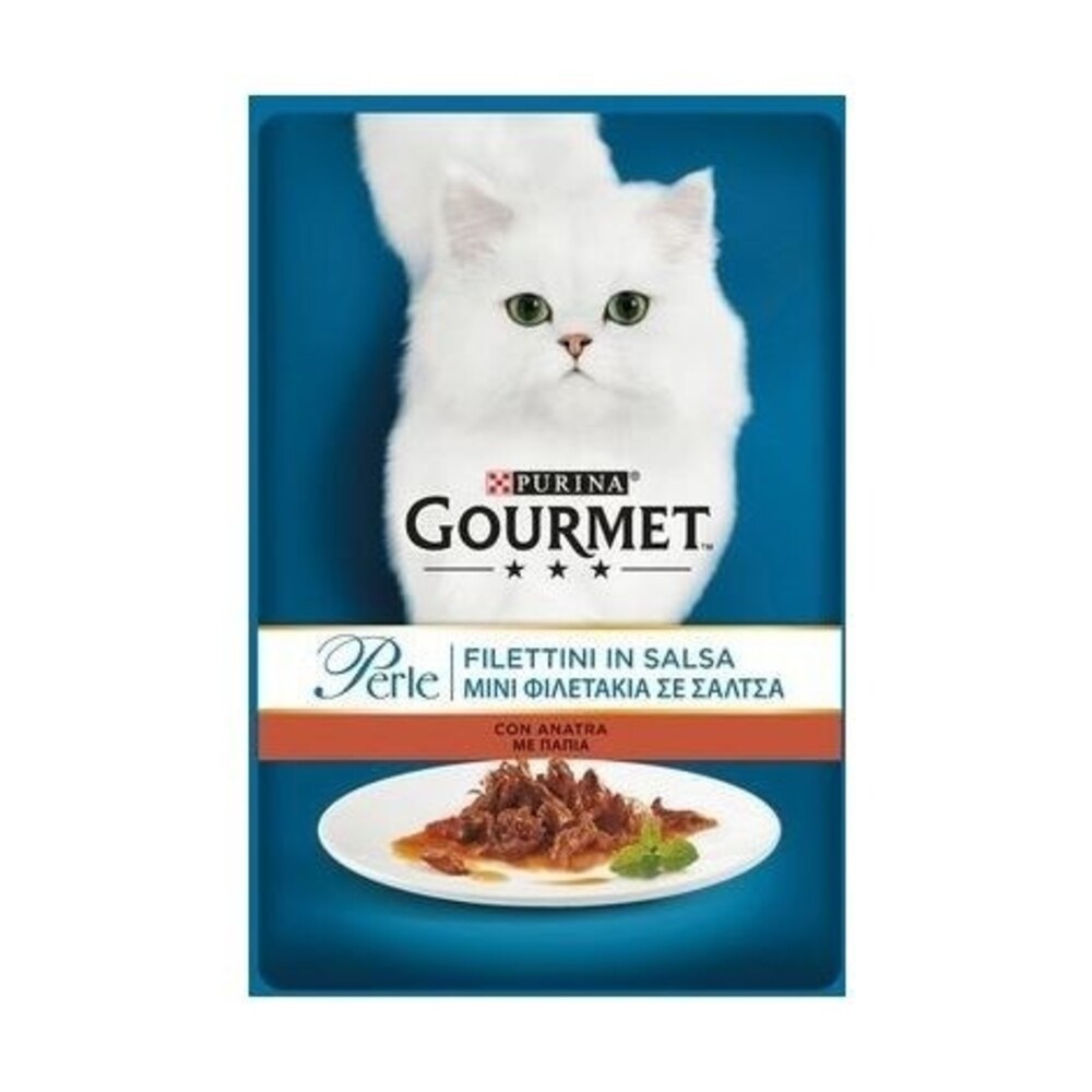 Gourmet Perle Duetti mit Lachs und Kabeljau Purina 85 Gramm