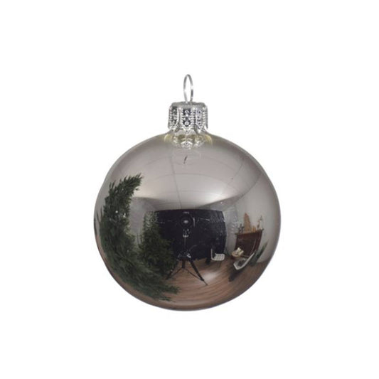 Christmas ball in shiny silver glass cm 8