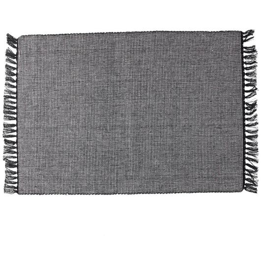 Rectangular placemat 35x50 cm in black recycled cotton Basic Line