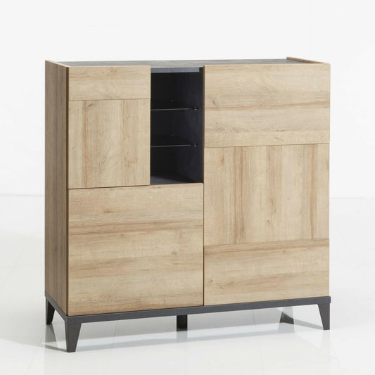 Vittoria sideboard 3 doors + 2 shelves Oak/Grey