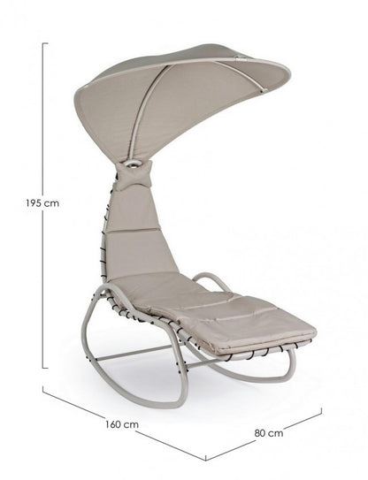 Baffin Rocking Chaise Longue in Ivory metal