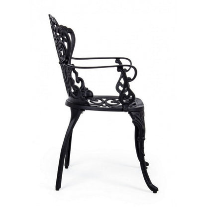 Baroque Anthracite Aluminum Chair Cm 57.5X 58 X 87.5H