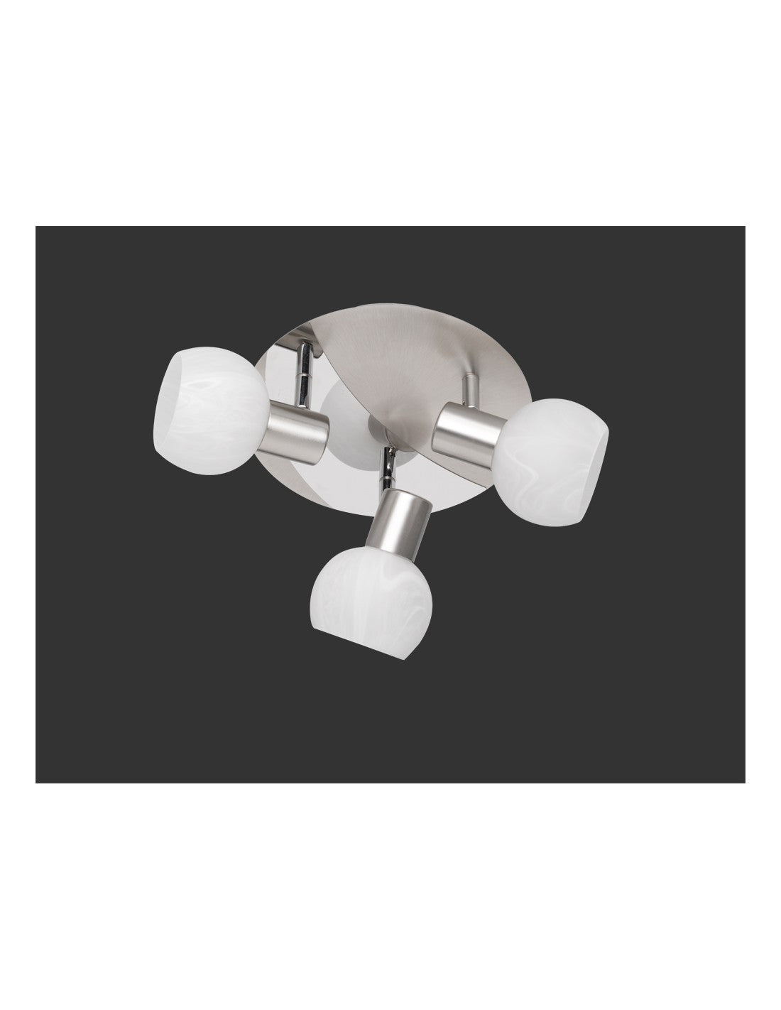 Ceiling Spotlight 3xE14 Antibes Nickel And White Glass Ø22 cm Trio Lighting