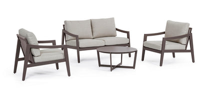 Sirenus coffee 4-piece garden lounge set with cushions