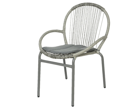 Silla Salento Con Cojín Exterior Mimbre Gris