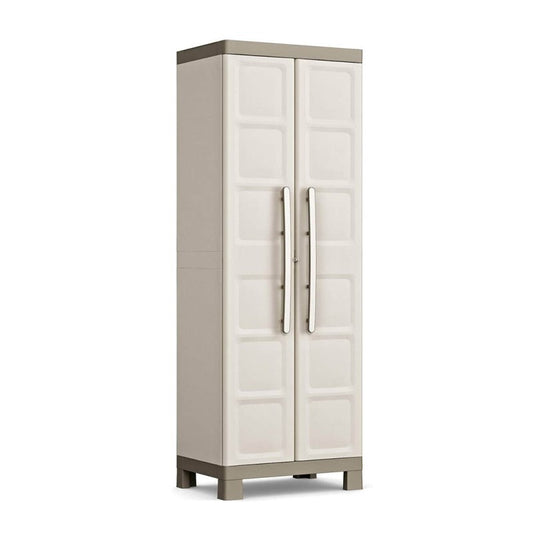 Mehrzweck-Kleiderschrank mit zwei Türen und vier Einlegeböden Beige EXCELLENCE 65 x 45 x h 182 cm