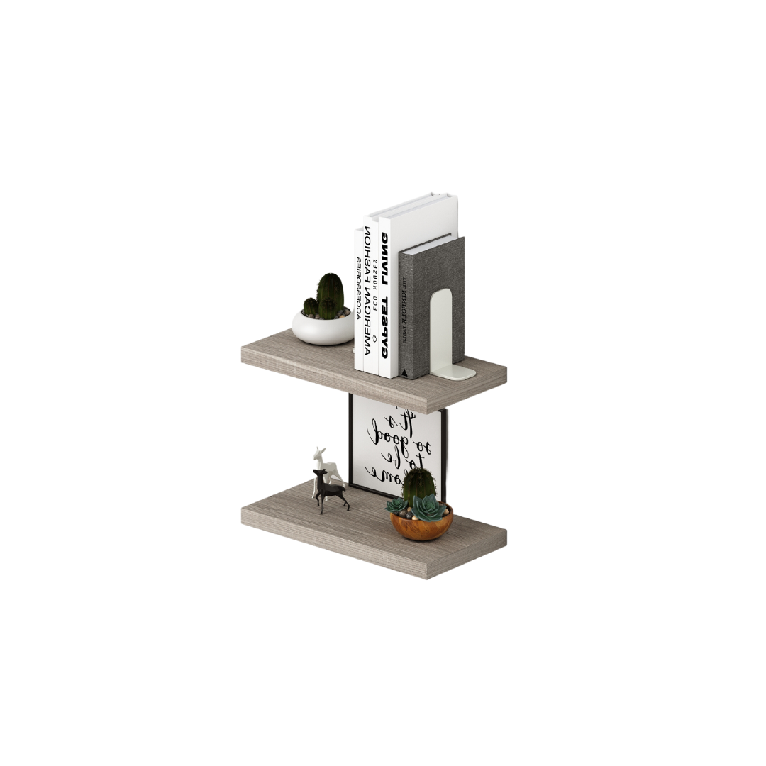 Paar Wandregale in Ulmenfarbe H2,2x45x23cm