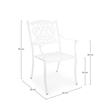 Ivrea White Outdoor Chair With Armrest