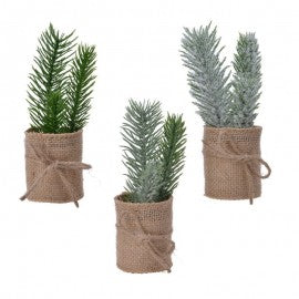 Mini Christmas tree in assorted jute bag 5x h15 cm 1 pcs