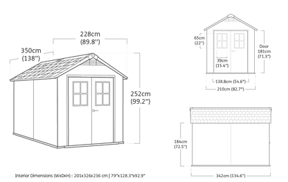 Geräumiges Gartenhaus Newton 7511 Evotech