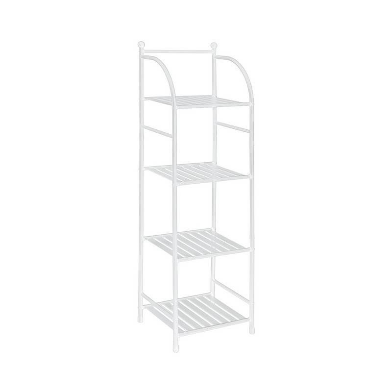 4-shelf shelf in white metal L 33.5 x H 116 x D 27.6