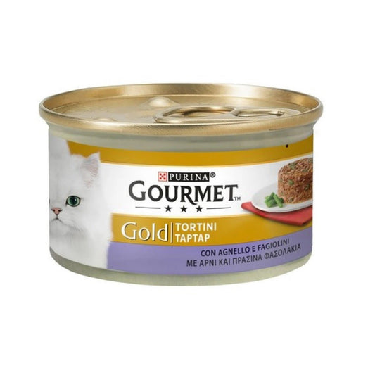 Gourmet Gold Lammbratlinge und Purina grüne Bohnen 85 Gramm