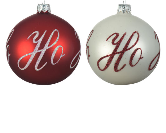 Christmas Ball Set - Matte Glass Ornaments, Assorted Colors, 2-Pack, 8cm Diameter