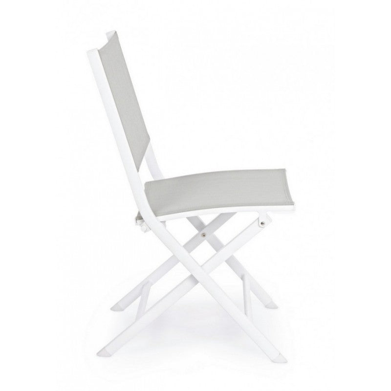 Silla Exterior En Aluminio Blanco Gris Elin 47X57X H88 Cm