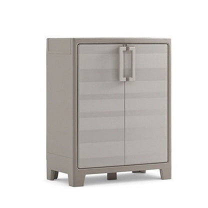 Low resin cabinet two doors three shelves Beige GULLIVER 80x44x h100 cm