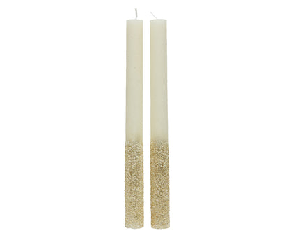 Gold candles with glitter H 25 cm