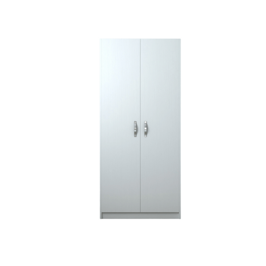 Kleiderschrank 2 Türen ohne Schubladen, Farbe Weiß H210x91x52cm