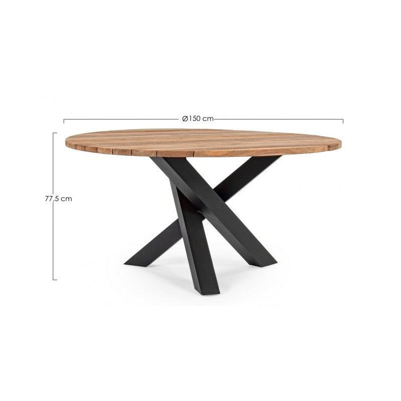 Mesa de madera Brandon FSC para exterior diam. 150 cm x alto 77,5