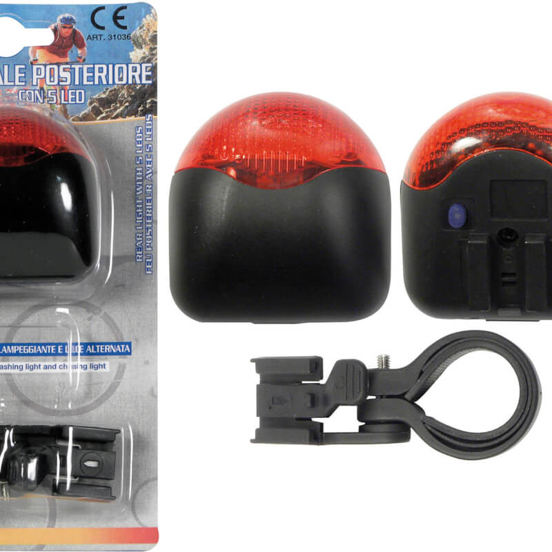 Rear bike light with 5 LEDs