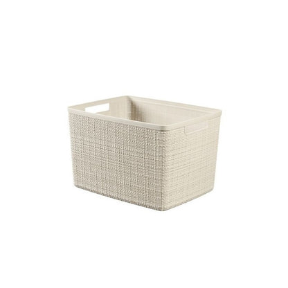 Elegant jute large basket with beige plastic finish